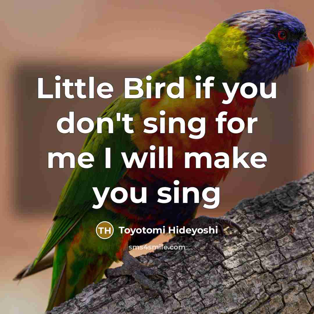 “Little Bird if you don't sing for me I will…” quote by Toyotomi Hideyoshi