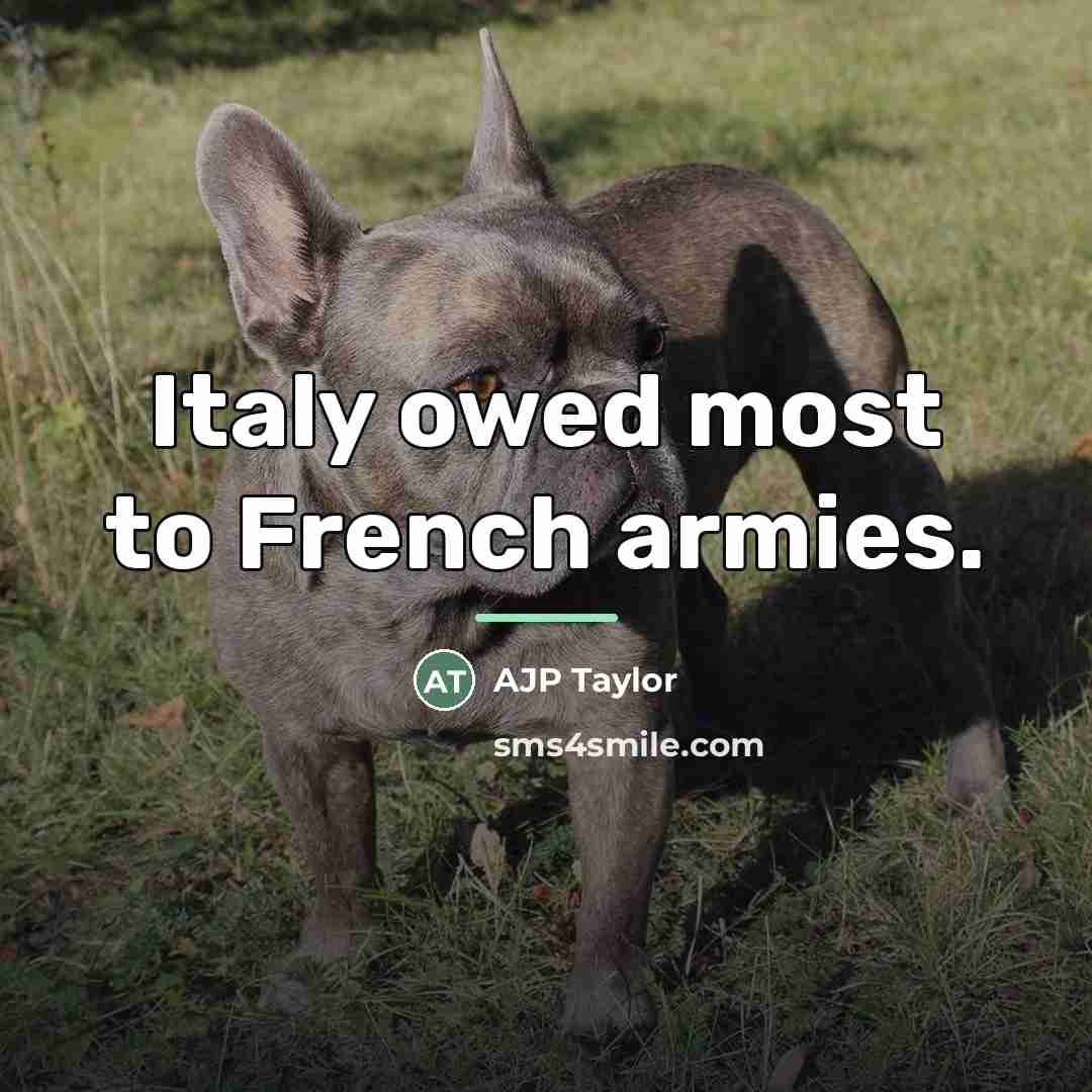 “Italy owed most to French armies.…” quote by AJP Taylor