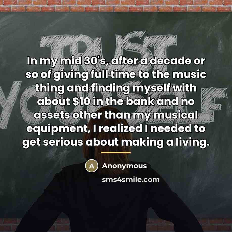 “In my mid 30's, after a decade or so of…” quote by Anonymous