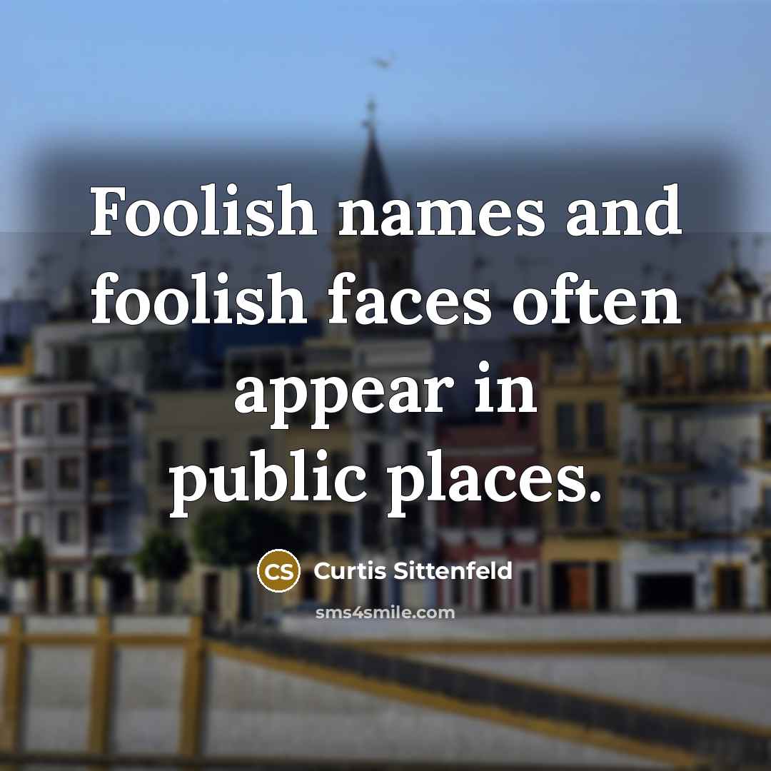 “Foolish names and foolish faces often appear in public places.…” quote by Curtis Sittenfeld