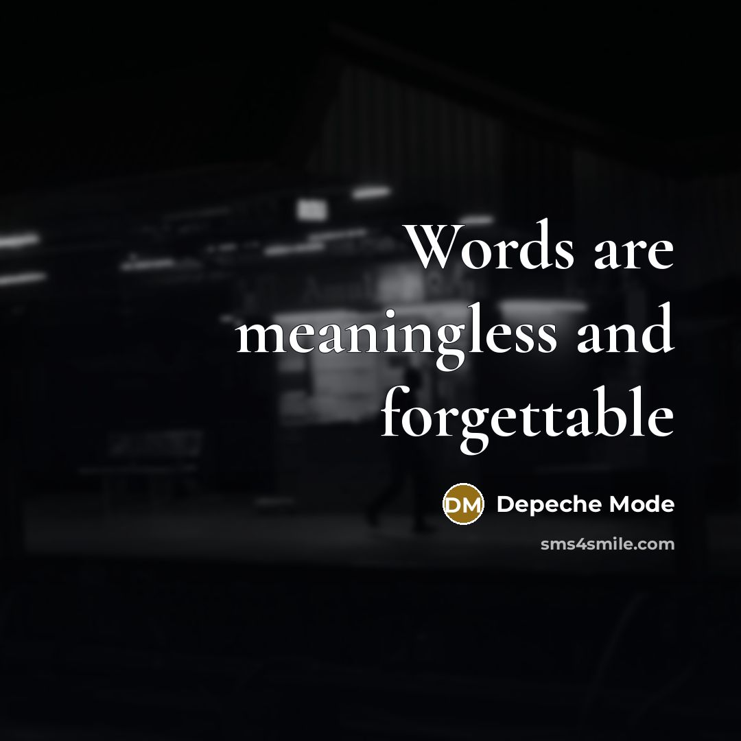 “Words are meaningless and forgettable” quote by Depeche Mode