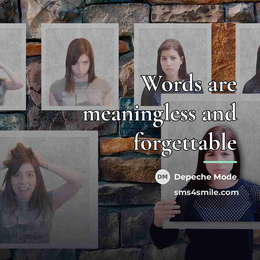 “Words are meaningless and forgettable…” quote by Depeche Mode