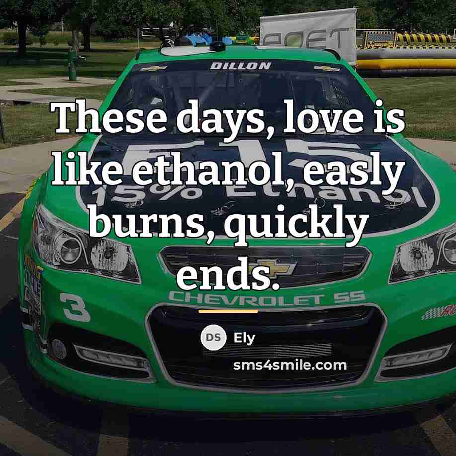 “These days, love is like ethanol, easly burns, quickly ends.…” quote by Ely