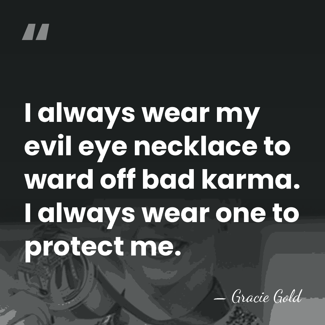 I always wear my evil eye necklace to ward off bad karma.&hellip; - Gracie Gold