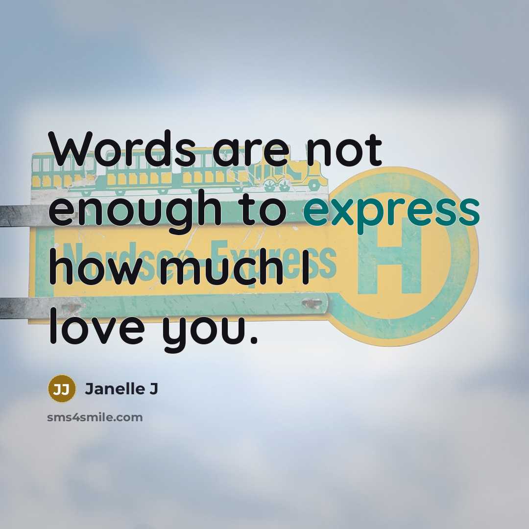 “Words are not enough to express how much I love…” quote by Janelle J