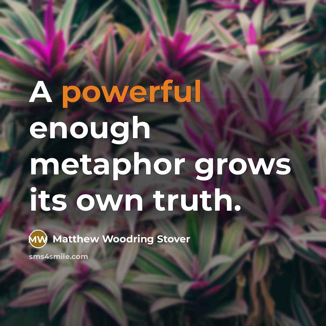 “A powerful enough metaphor grows its own truth.…” quote by Matthew Woodring Stover
