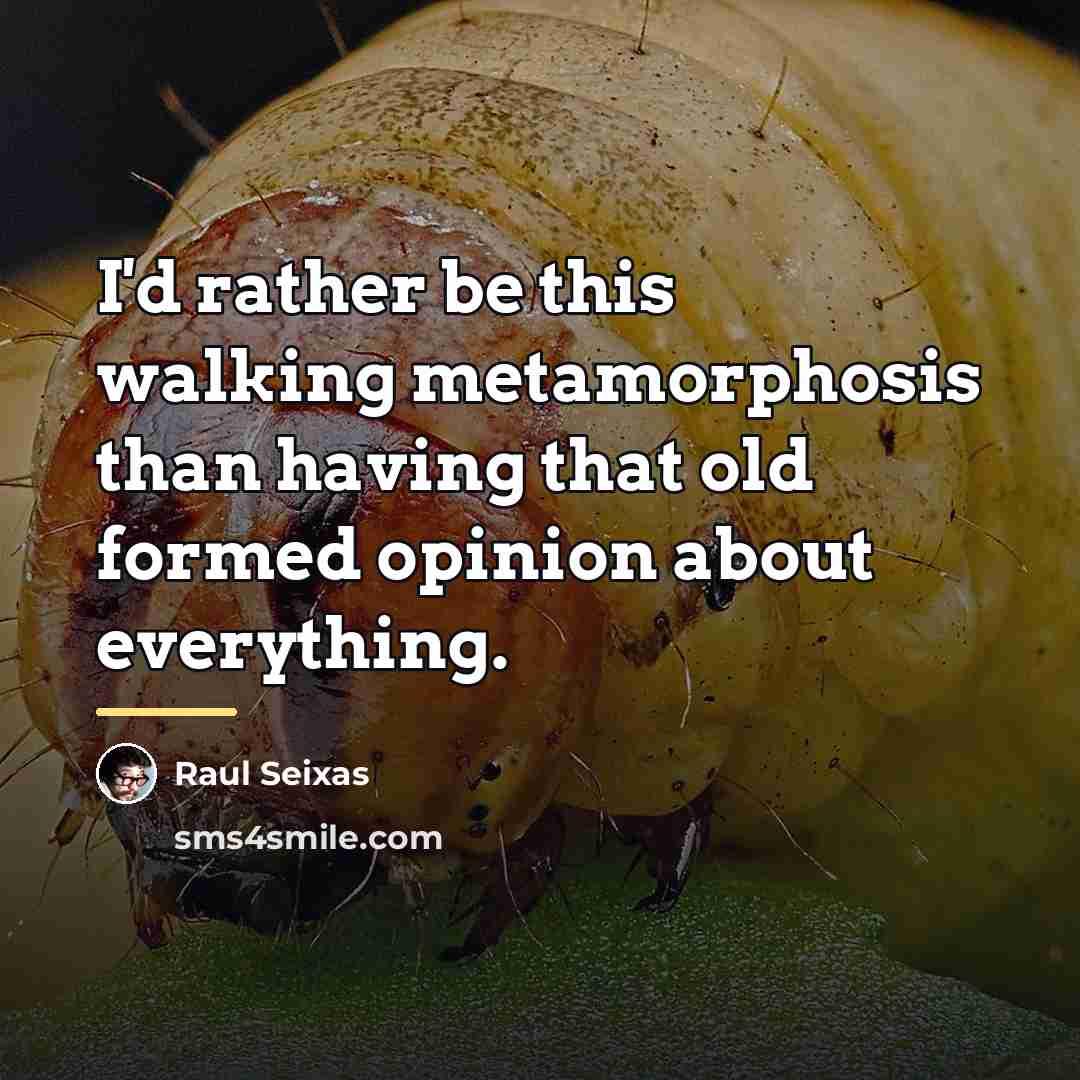 “I'd rather be this walking metamorphosis than having that old…” quote by Raul Seixas
