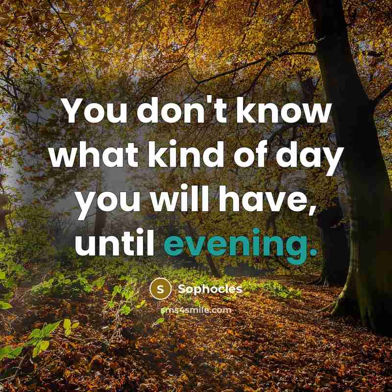 “You don't know what kind of day you will have,…” quote by Sophocles