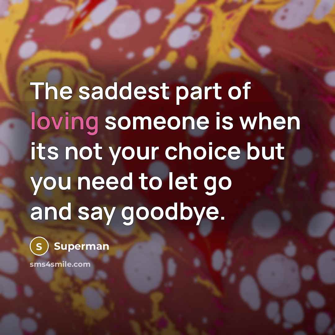 “The saddest part of loving someone is when its not…” quote by Superman