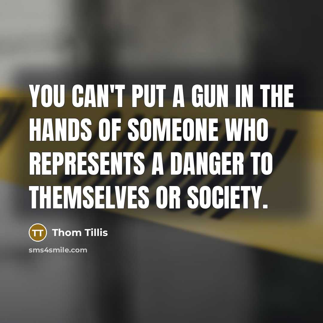 “You can't put a gun in the hands of someone…” quote by Thom Tillis