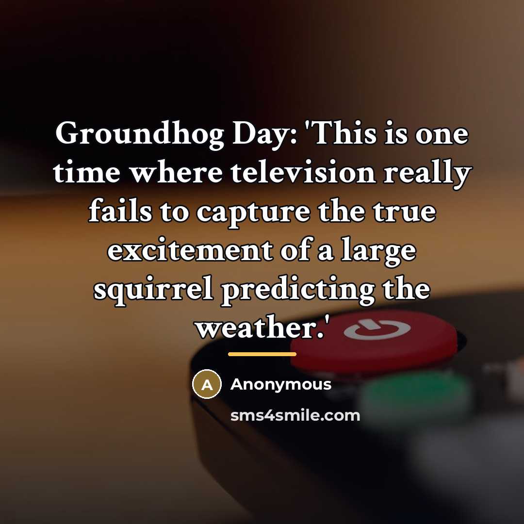 “Groundhog Day: 'This is one time where television really fails…” quote by Anonymous