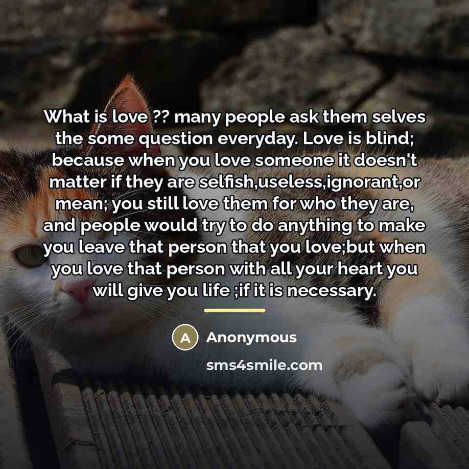 “What is love ?? many people ask them selves the…” quote by Anonymous