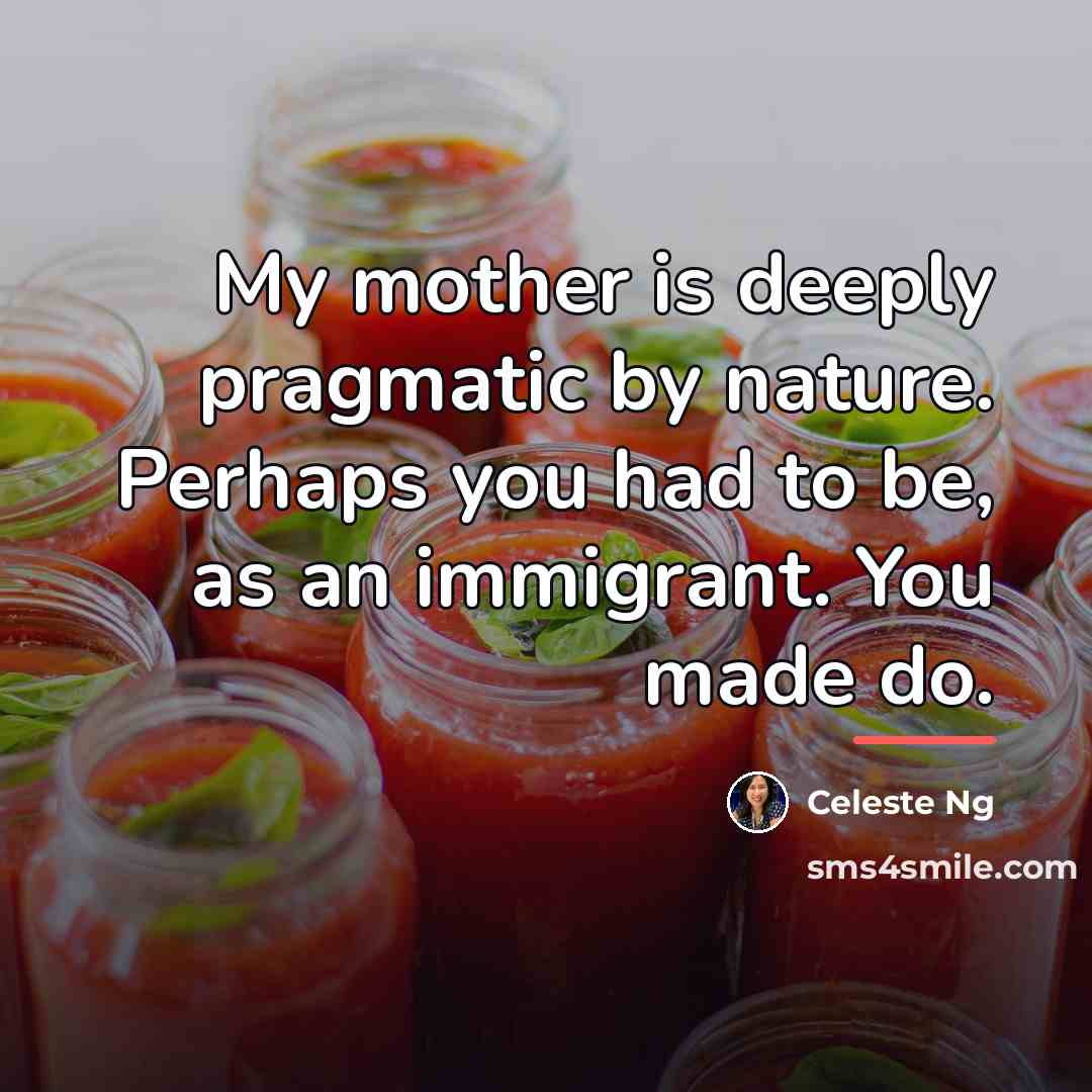 “My mother is deeply pragmatic by nature. Perhaps you had…” quote by Celeste Ng