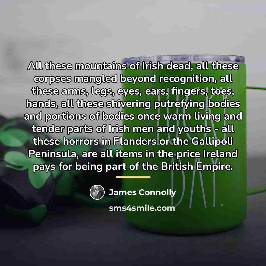 “All these mountains of Irish dead, all these corpses mangled…” quote by James Connolly
