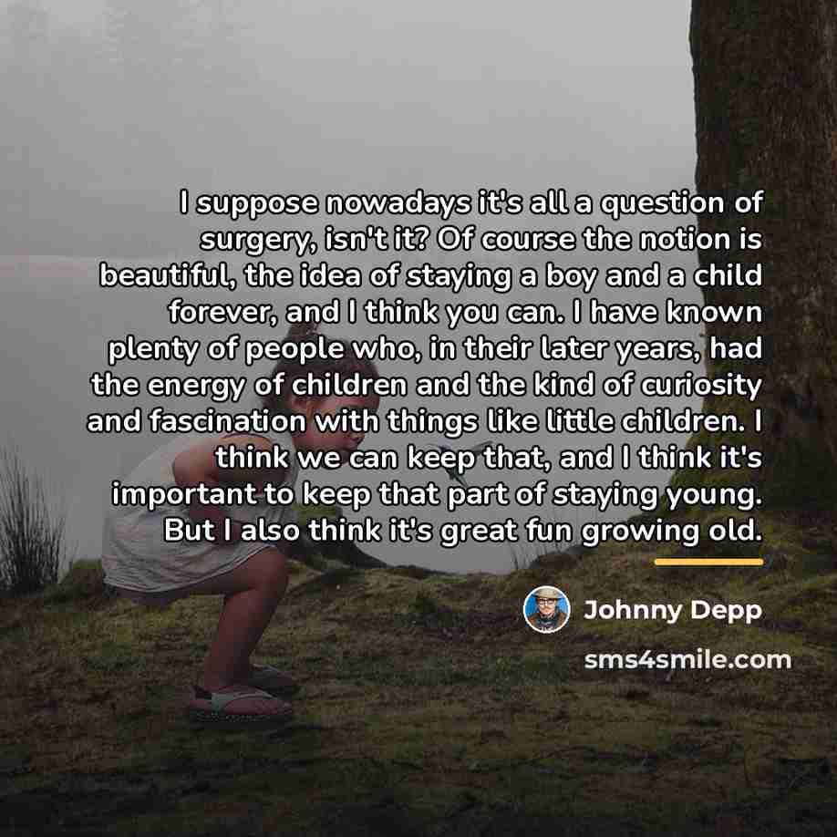 “I suppose nowadays it's all a question of surgery, isn't…” quote by Johnny Depp