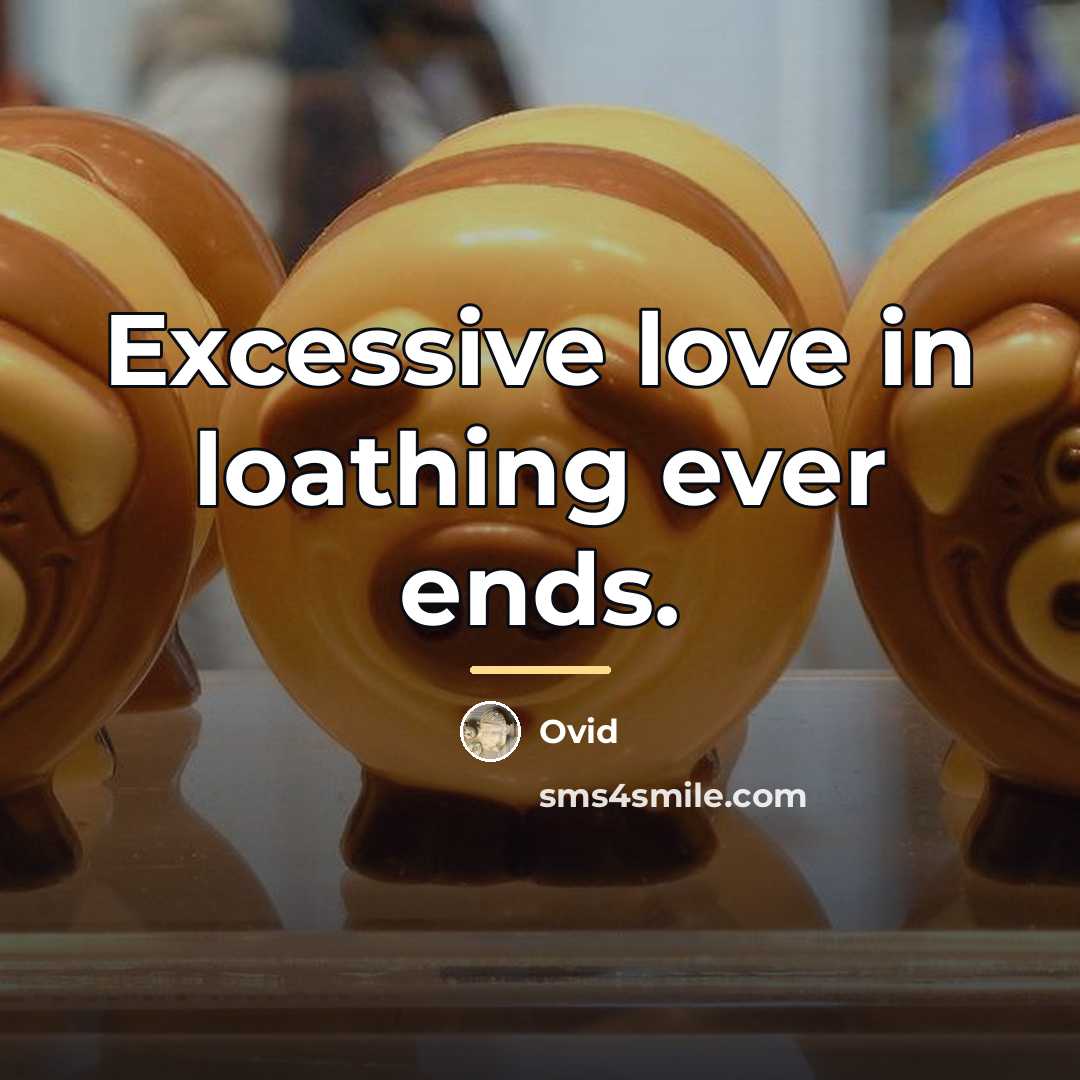 “Excessive love in loathing ever ends.…” quote by Ovid
