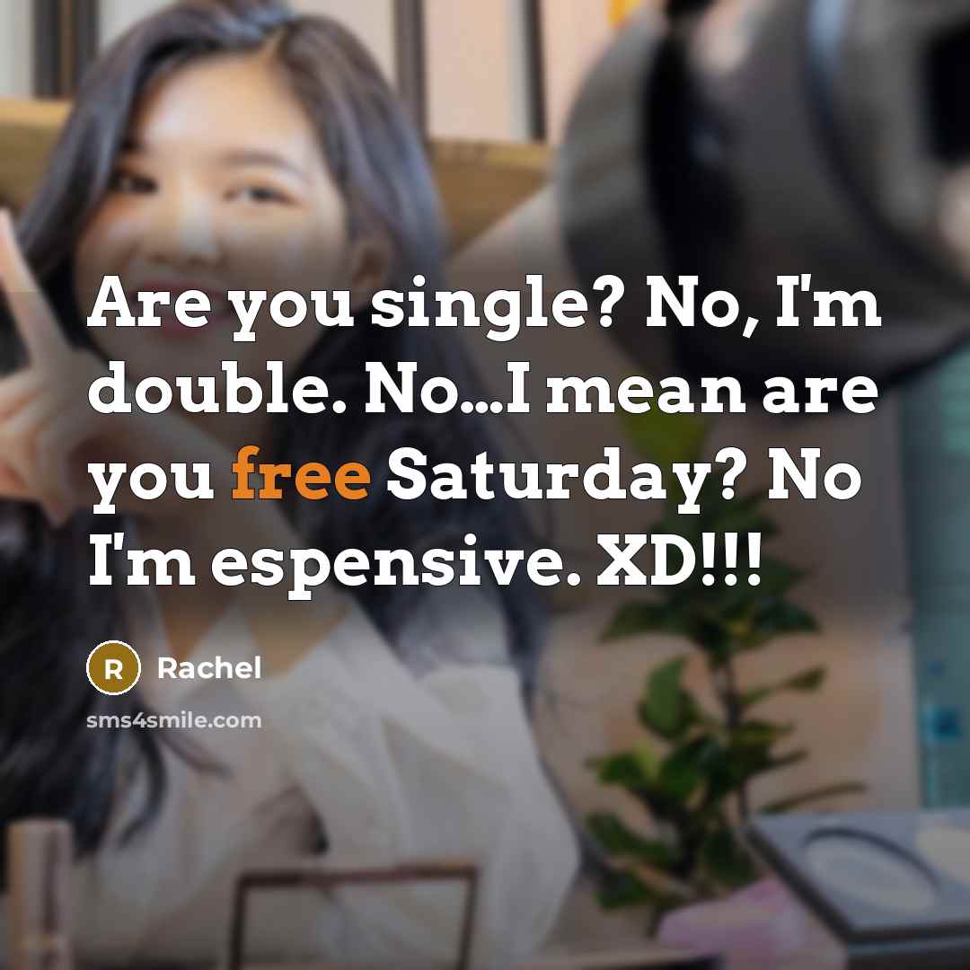 “Are you single? No, I'm double. No....I mean are you…” quote by Rachel