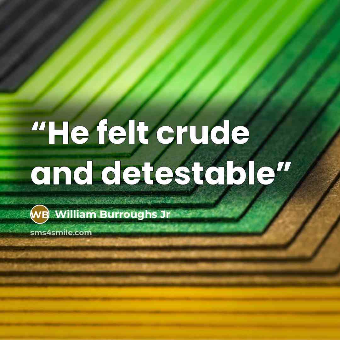 “He felt crude and detestable” quote by William Burroughs Jr