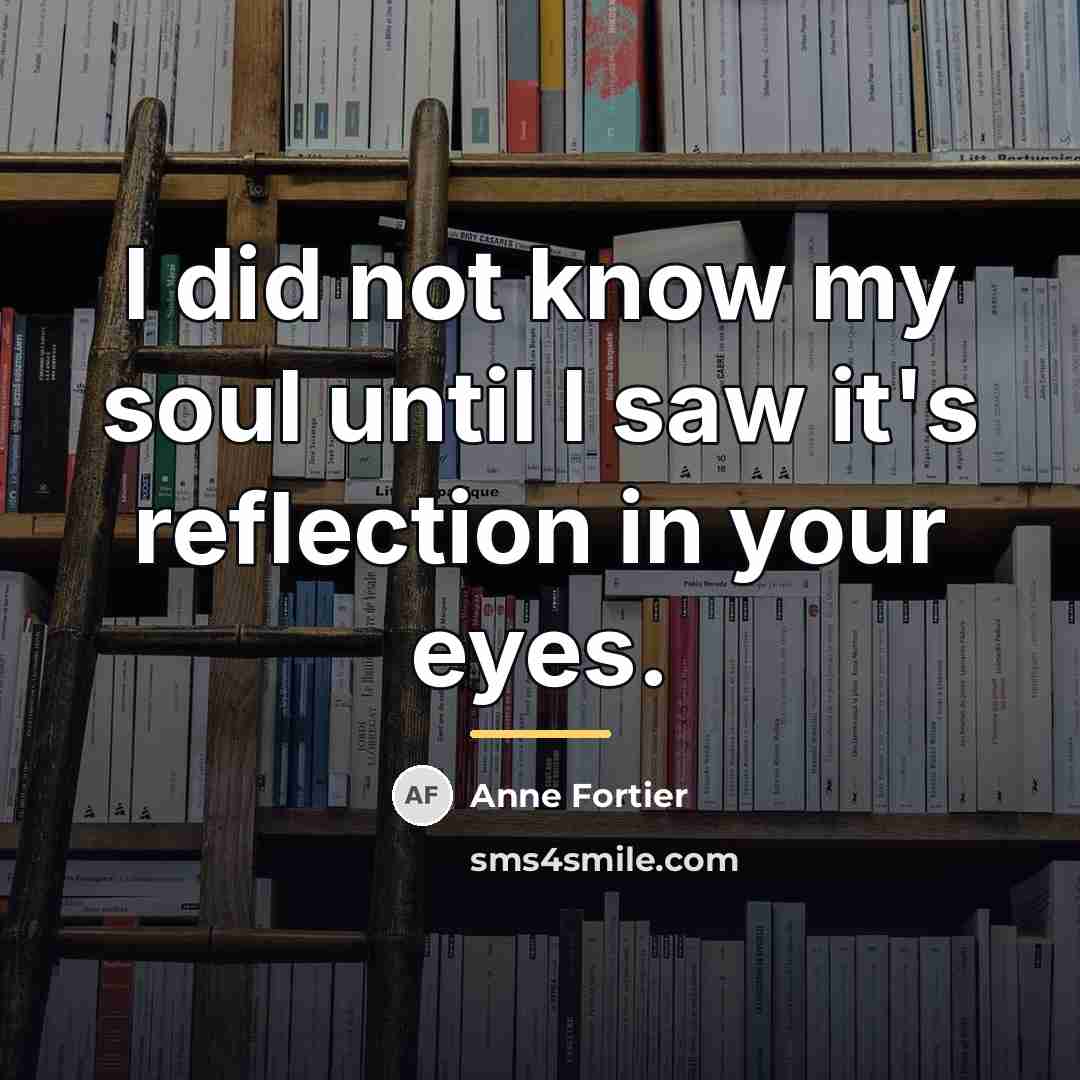 “I did not know my soul until I saw it's…” quote by Anne Fortier