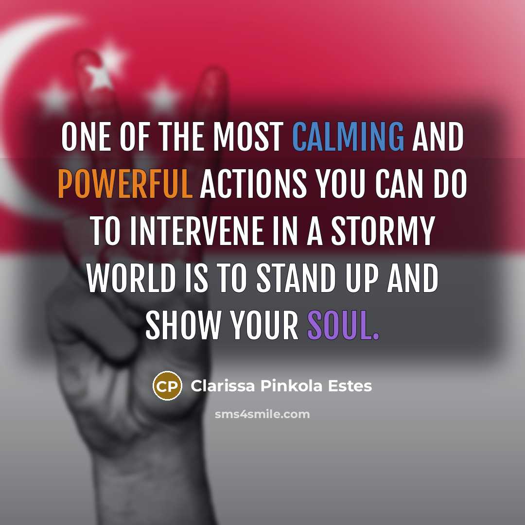“One of the most calming and powerful actions you can…” quote by Clarissa Pinkola Estes