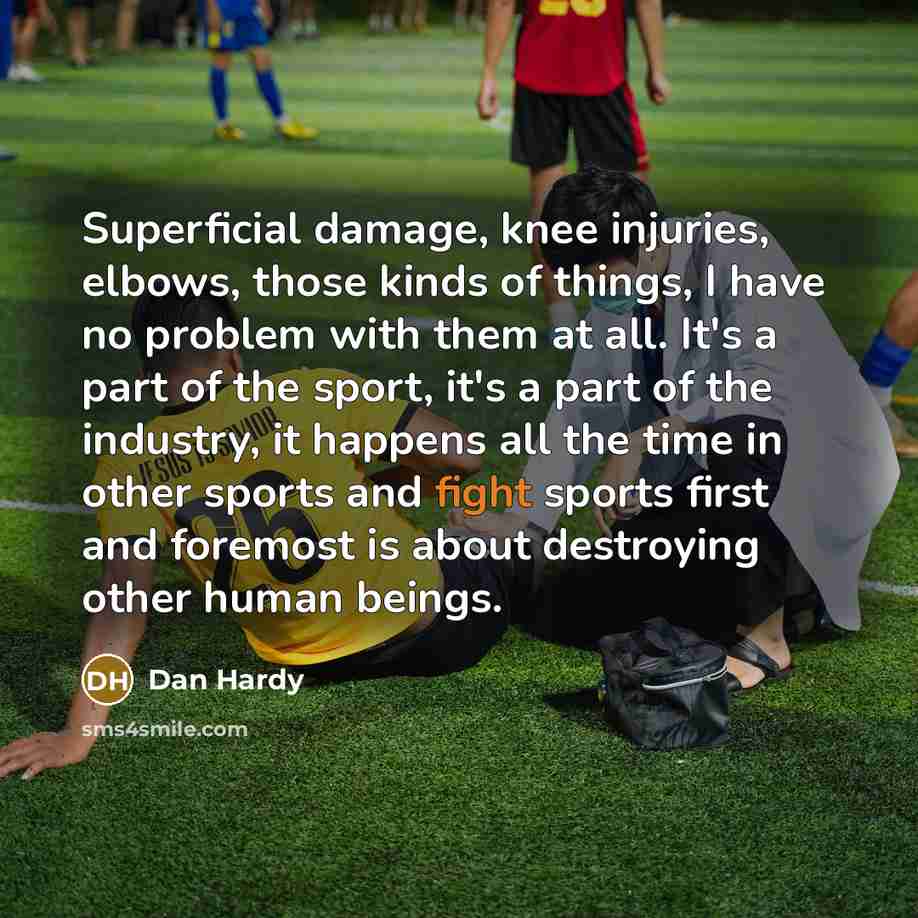 “Superficial damage, knee injuries, elbows, those kinds of things, I…” quote by Dan Hardy