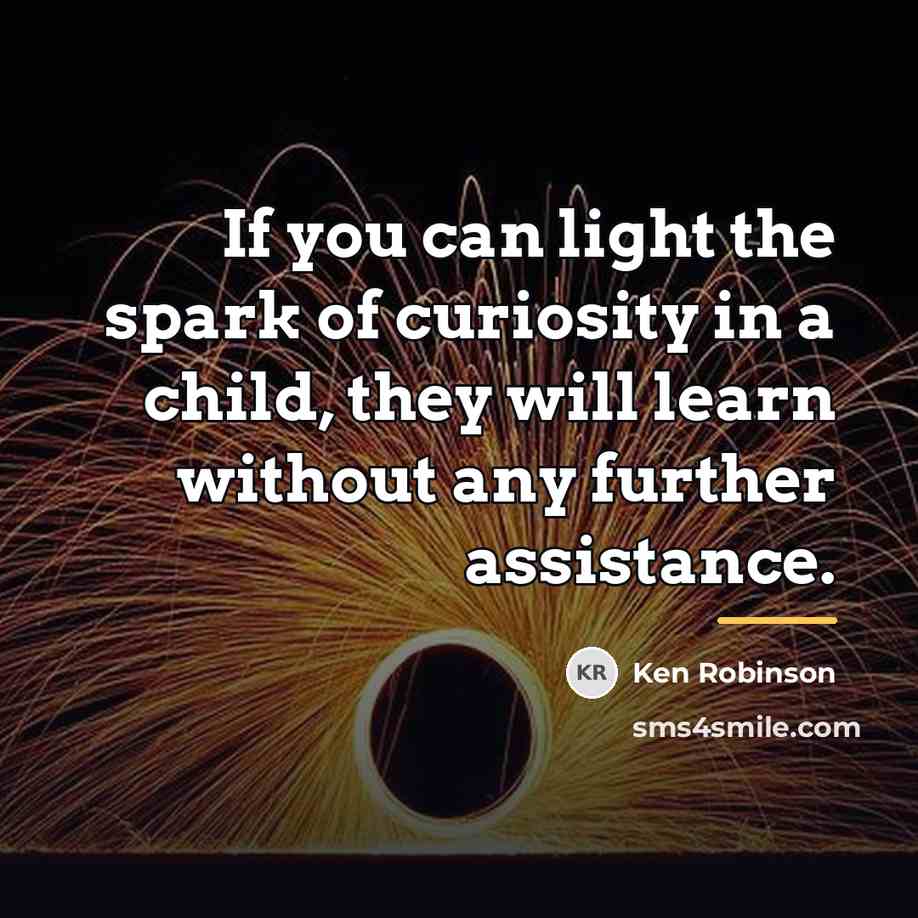 “If you can light the spark of curiosity in a…” quote by Ken Robinson