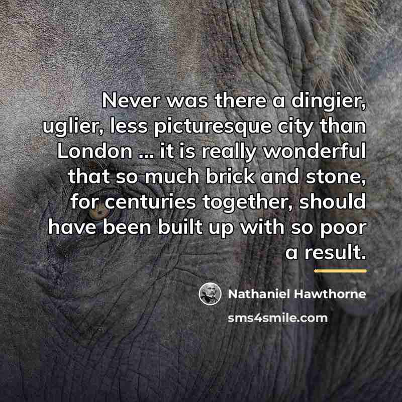 “Never was there a dingier, uglier, less picturesque city than…” quote by Nathaniel Hawthorne