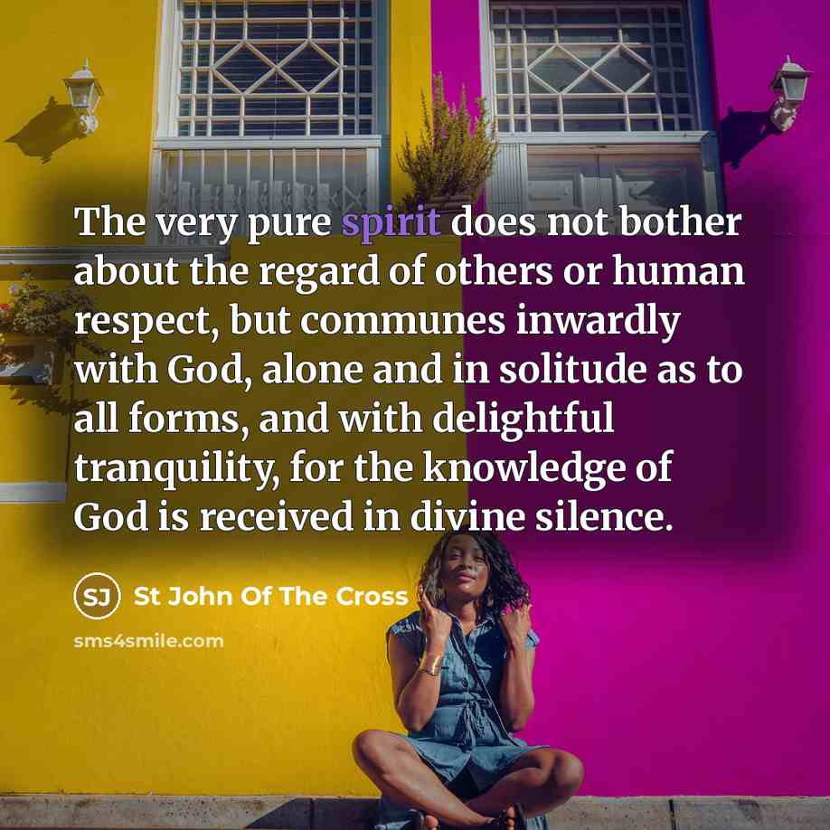 “The very pure spirit does not bother about the regard…” quote by St John Of The Cross