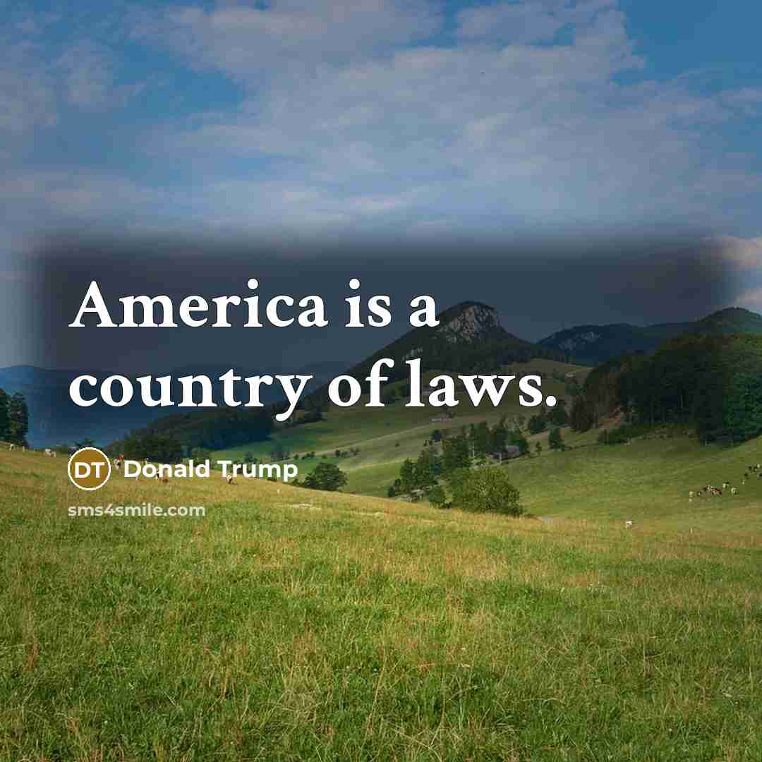 “America is a country of laws.…” quote by Donald Trump