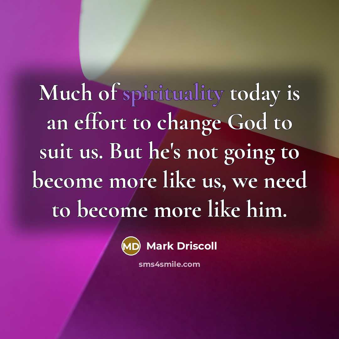 “Much of spirituality today is an effort to change God…” quote by Mark Driscoll