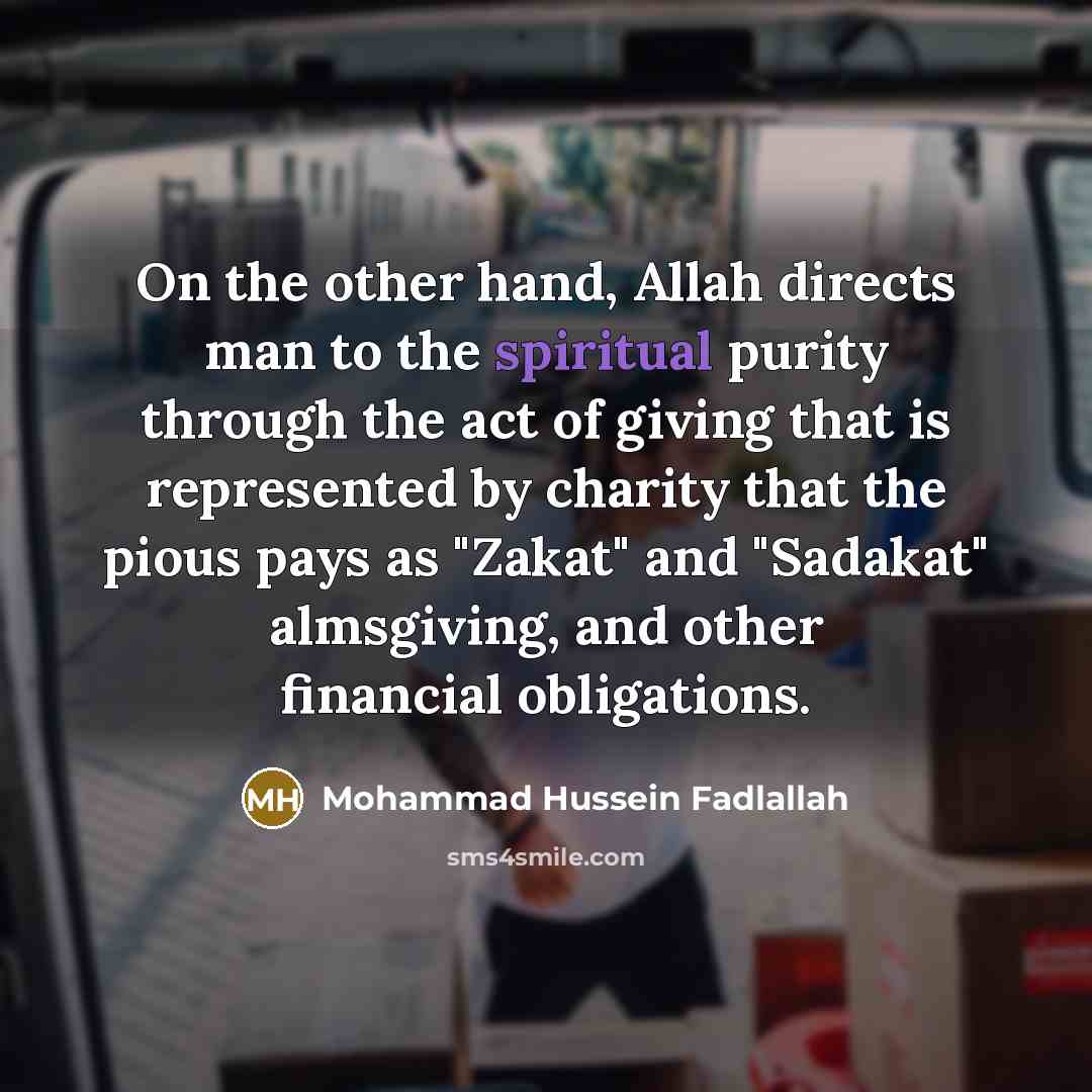“On the other hand, Allah directs man to the spiritual…” quote by Mohammad Hussein Fadlallah
