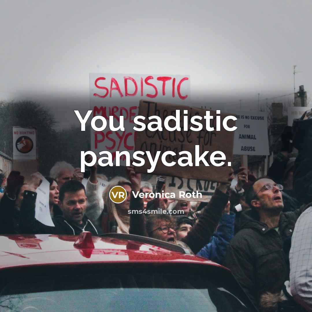 “You sadistic pansycake.” quote by Veronica Roth