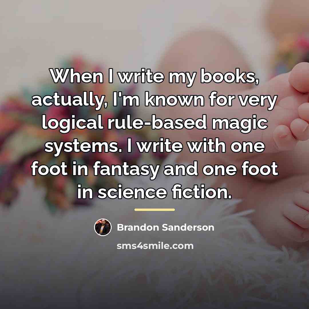 “When I write my books, actually, I'm known for very…” quote by Brandon Sanderson