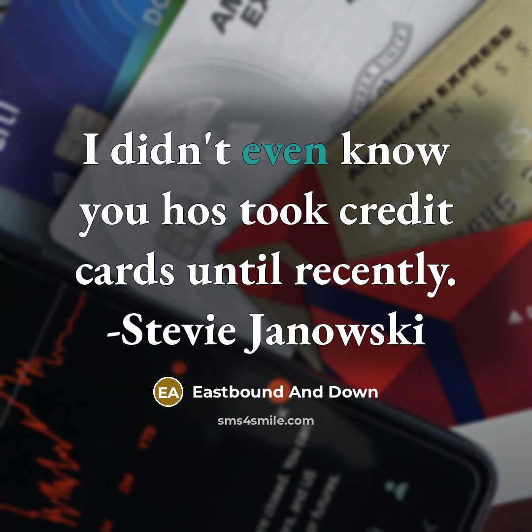 “I didn't even know you hos took credit cards until…” quote by Eastbound And Down