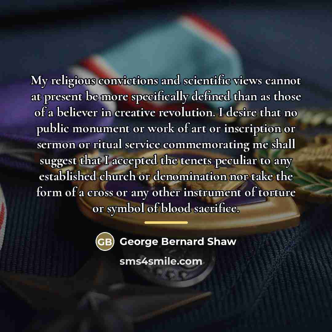 “My religious convictions and scientific views cannot at present be…” quote by George Bernard Shaw