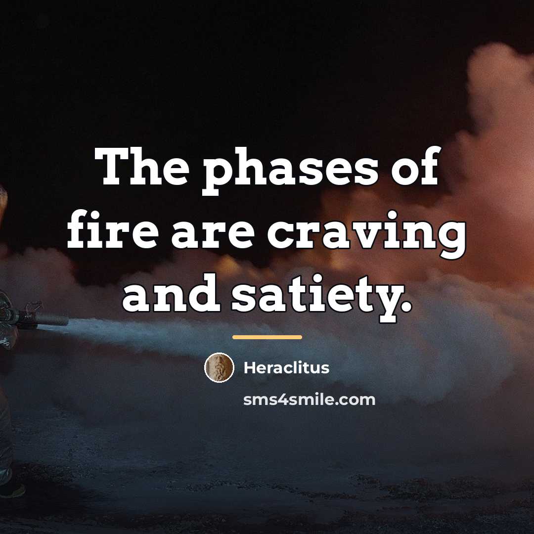 “The phases of fire are craving and satiety.…” quote by Heraclitus