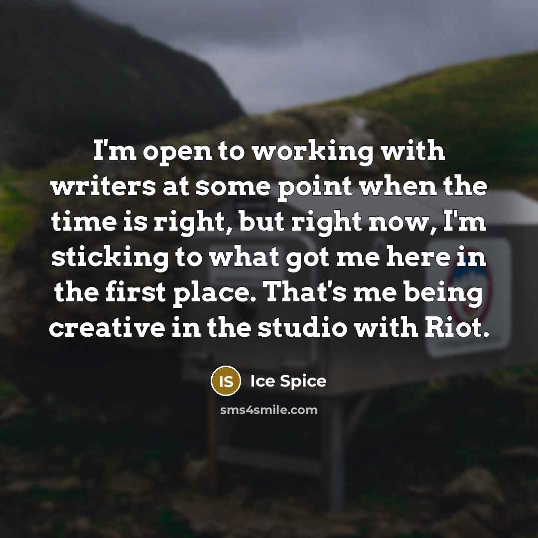 “I'm open to working with writers at some point when…” quote by Ice Spice