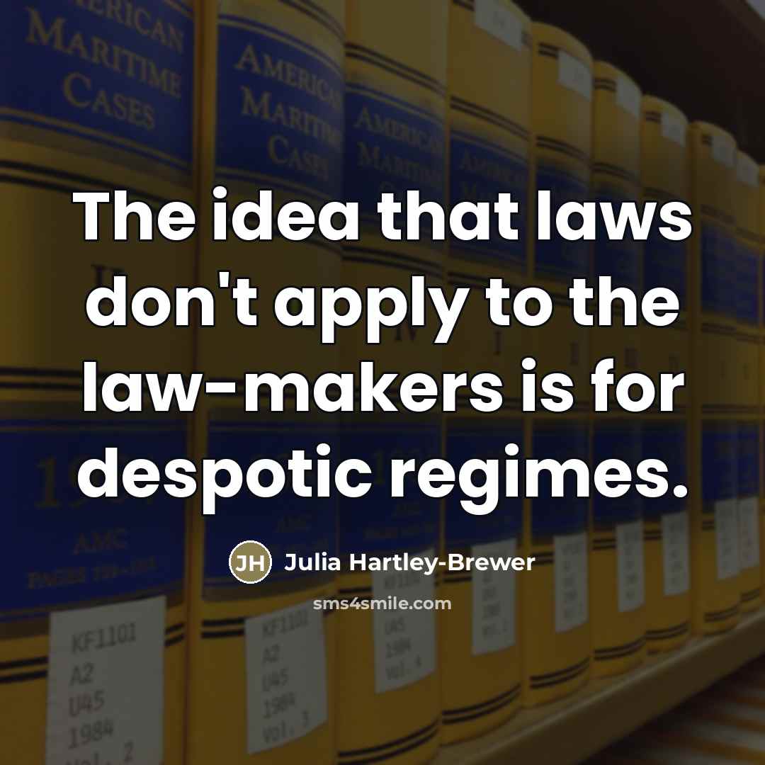 “The idea that laws don't apply to the law-makers is…” quote by Julia Hartley-Brewer