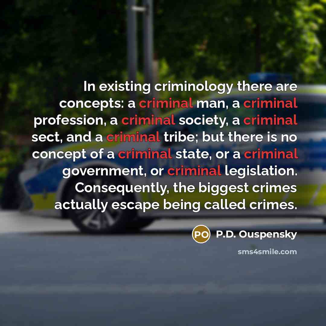 “In existing criminology there are concepts: a criminal man, a…” quote by P.D. Ouspensky