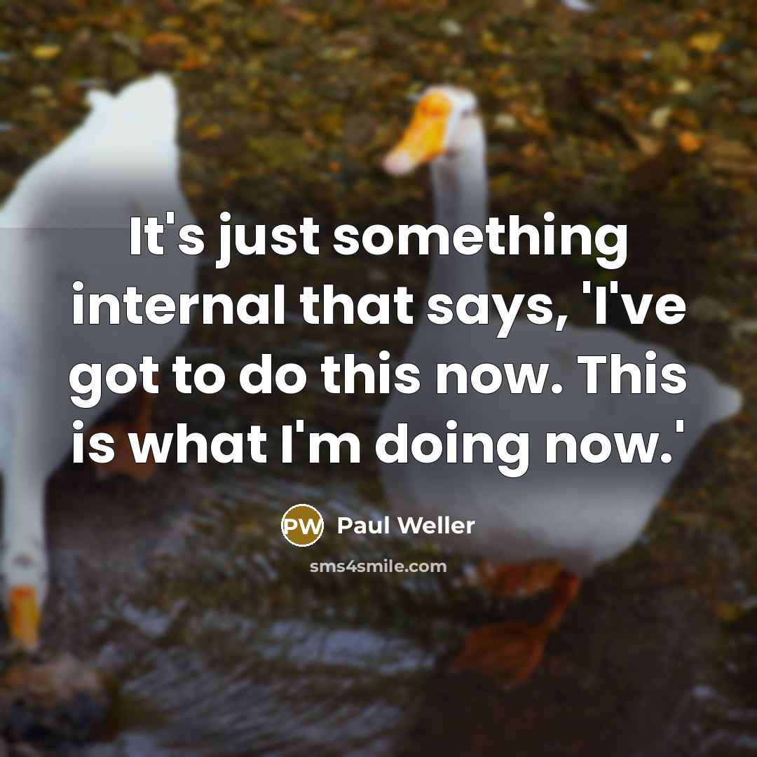 “It's just something internal that says, 'I've got to do…” quote by Paul Weller