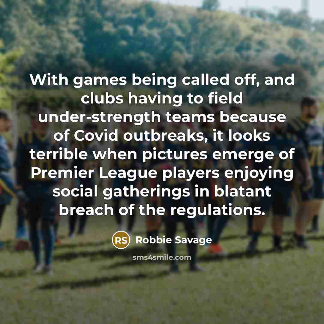 “With games being called off, and clubs having to field…” quote by Robbie Savage