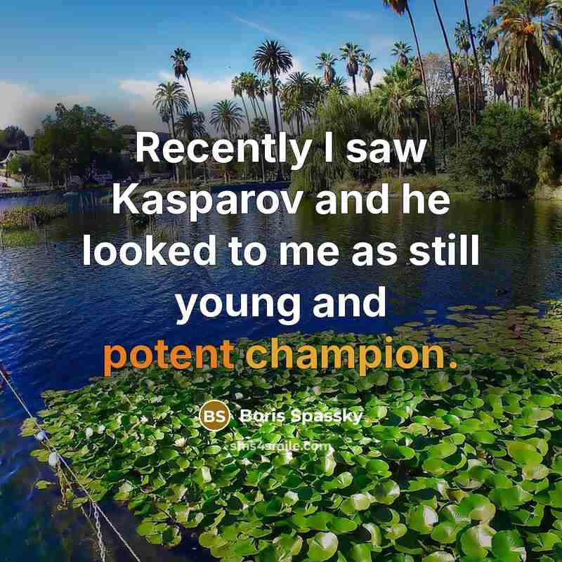 “Recently I saw Kasparov and he looked to me as…” quote by Boris Spassky