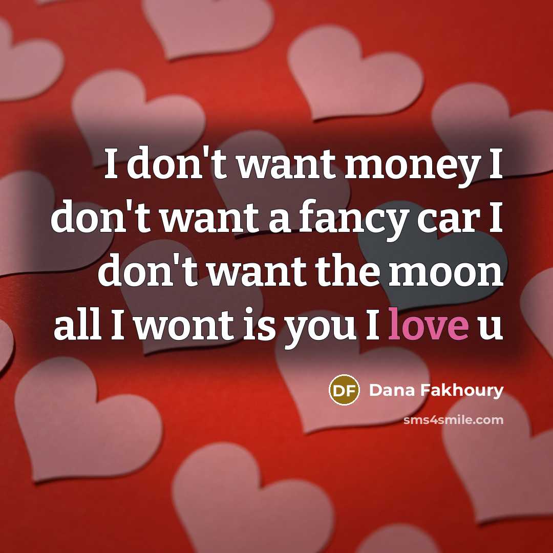 “I don't want money I don't want a fancy car…” quote by Dana Fakhoury