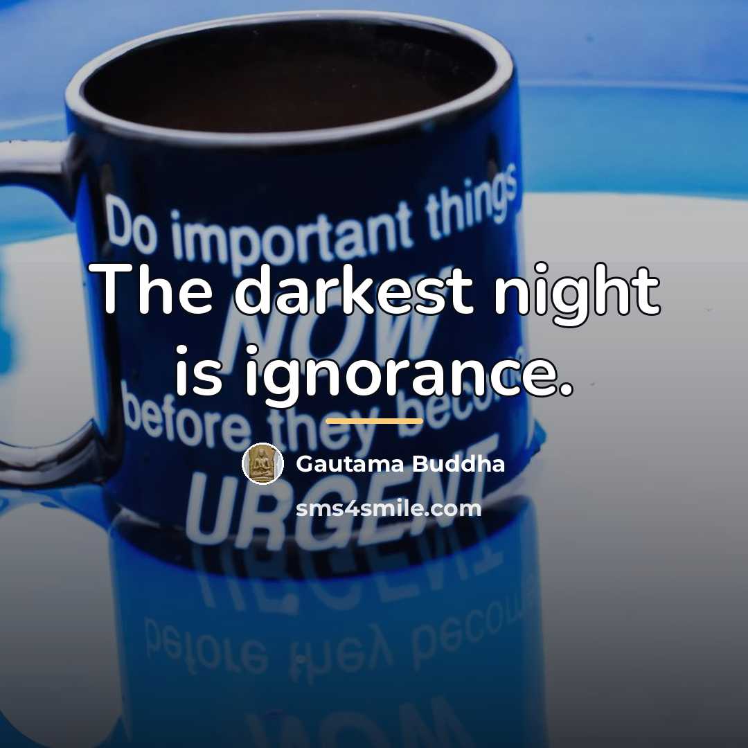 “The darkest night is ignorance.…” quote by Gautama Buddha