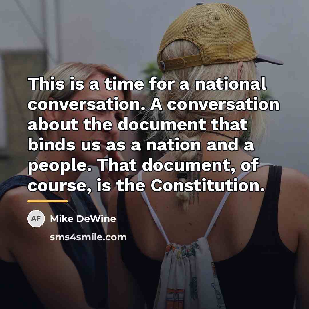 “This is a time for a national conversation. A conversation…” quote by Mike DeWine