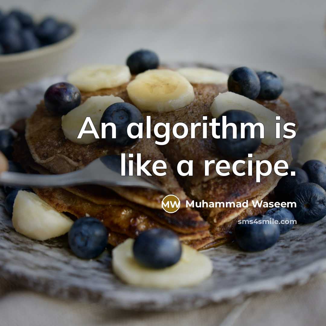 “An algorithm is like a recipe.” quote by Muhammad Waseem