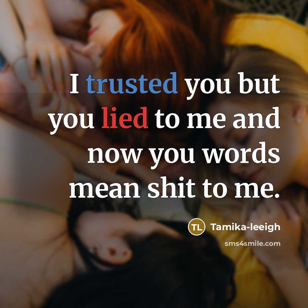 “I trusted you but you lied to me and now…” quote by Tamika-leeigh