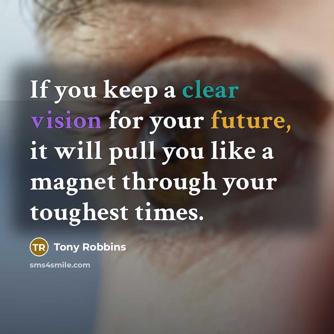 “If you keep a clear vision for your future, it…” quote by Tony Robbins
