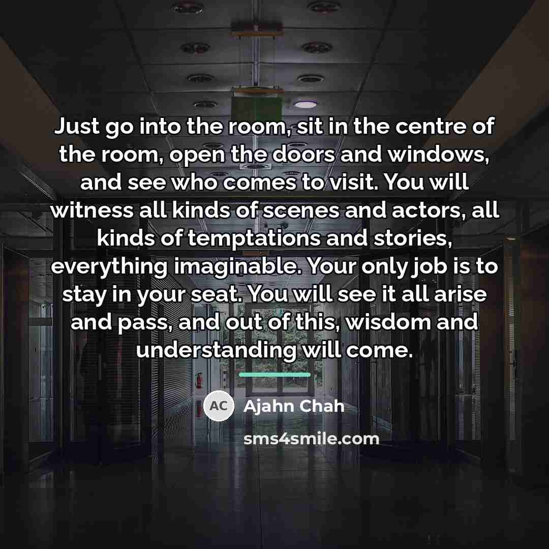 “Just go into the room, sit in the centre of…” quote by Ajahn Chah