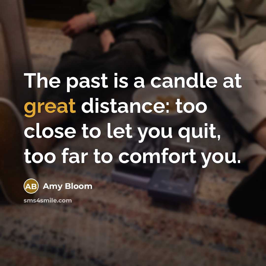 “The past is a candle at great distance: too close…” quote by Amy Bloom